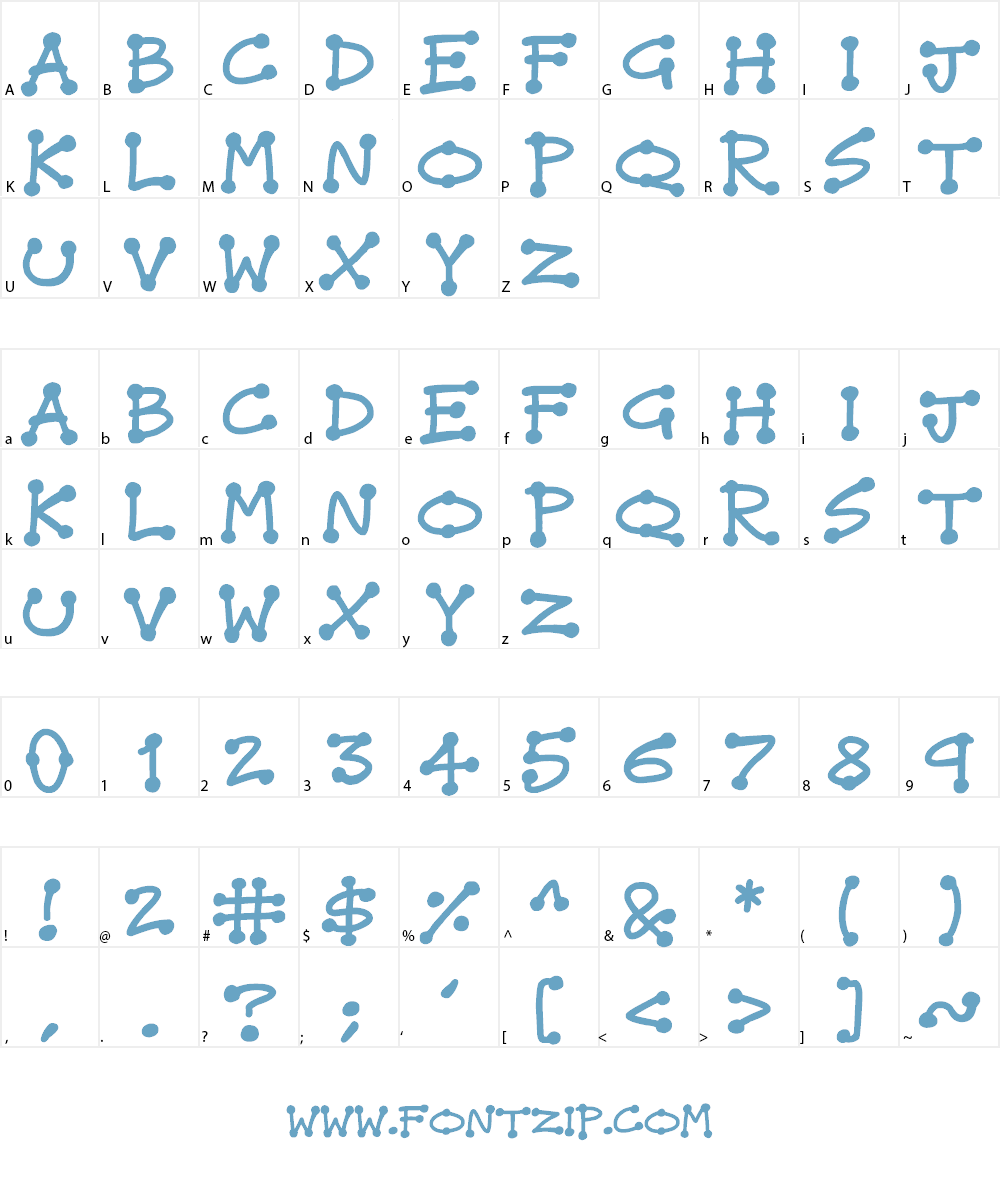 Dot Stick Doodles Font Character